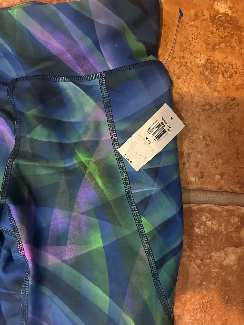 Old Navy Blue, Green & Purple Geometric Girls' Active Leggings